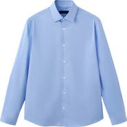 MANGO Regular Fit Stretch Cotton Blend Button-Up Shirt