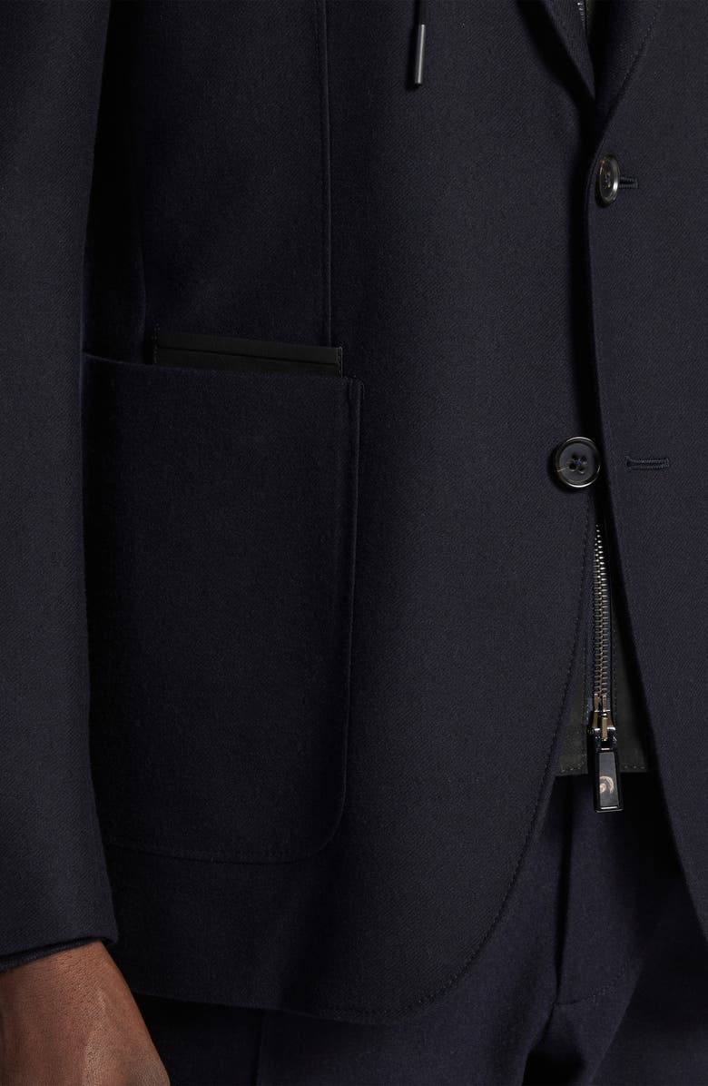 ZEGNA Trofeo Wool & Cashmere Sport Coat with Removable Hooded Dickey, Alternate, color,
