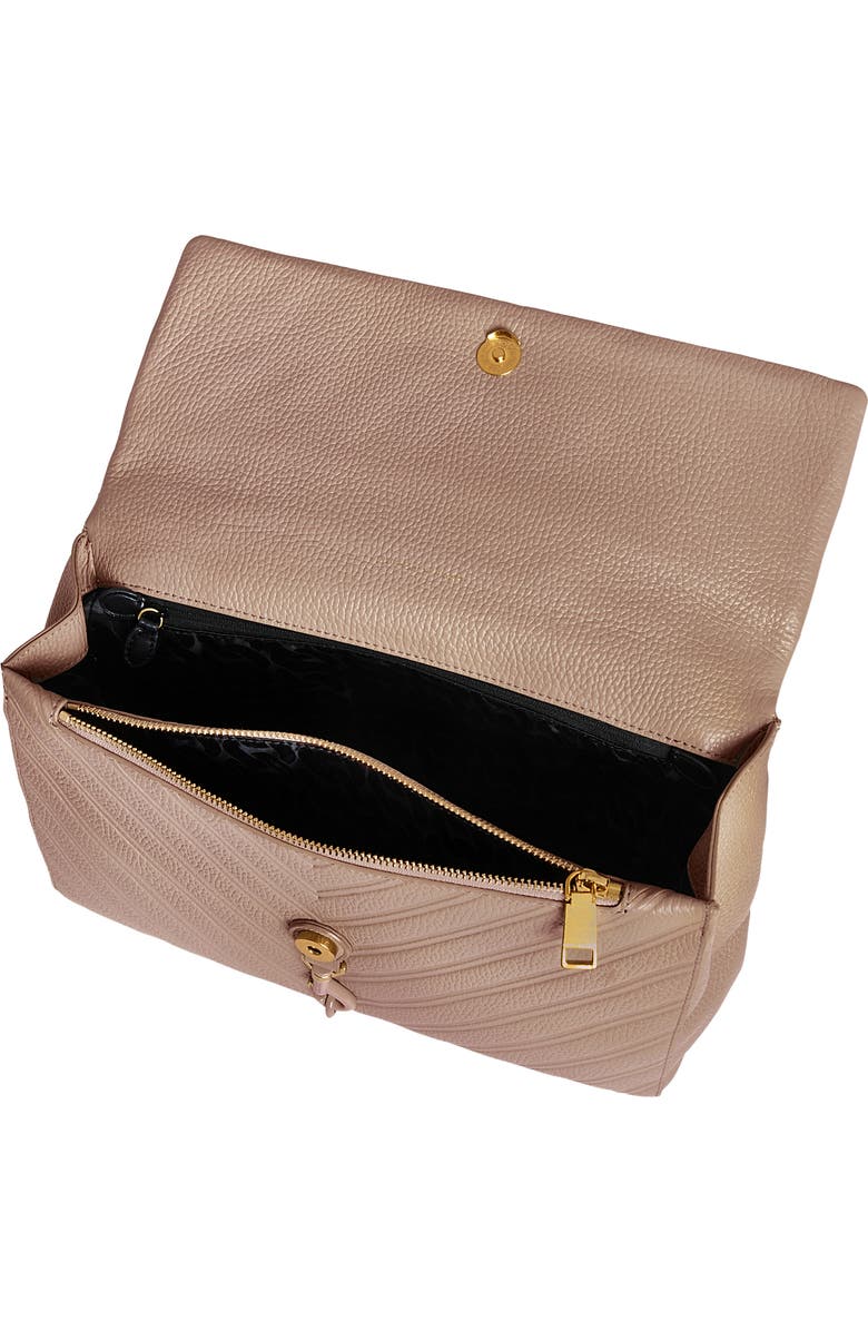 Rebecca Minkoff Large Edie Chevron Embossed Leather Shoulder Bag, Alternate, color, Blushing