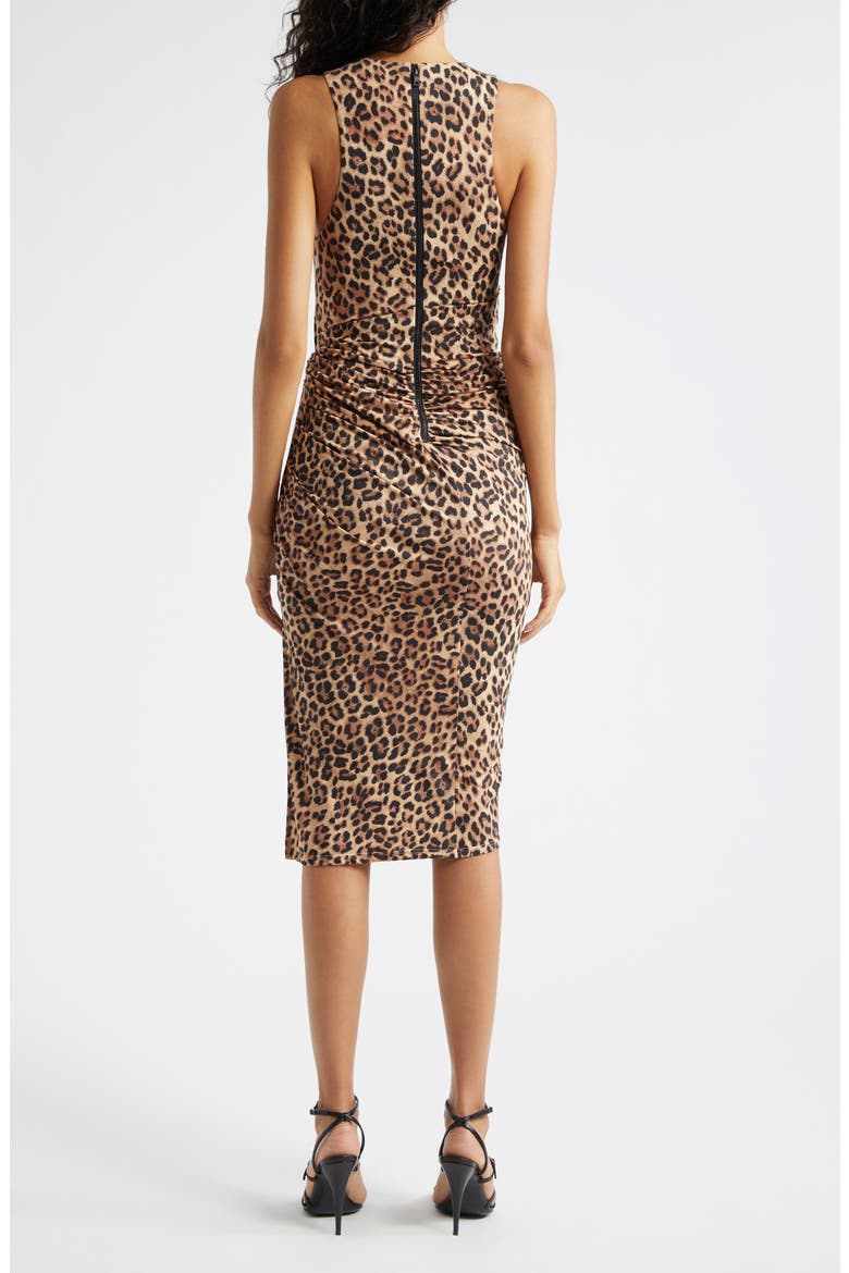 Mardell Leopard Print Side Ruched Midi Dress, Alternate, color, LEOPARD LOVE