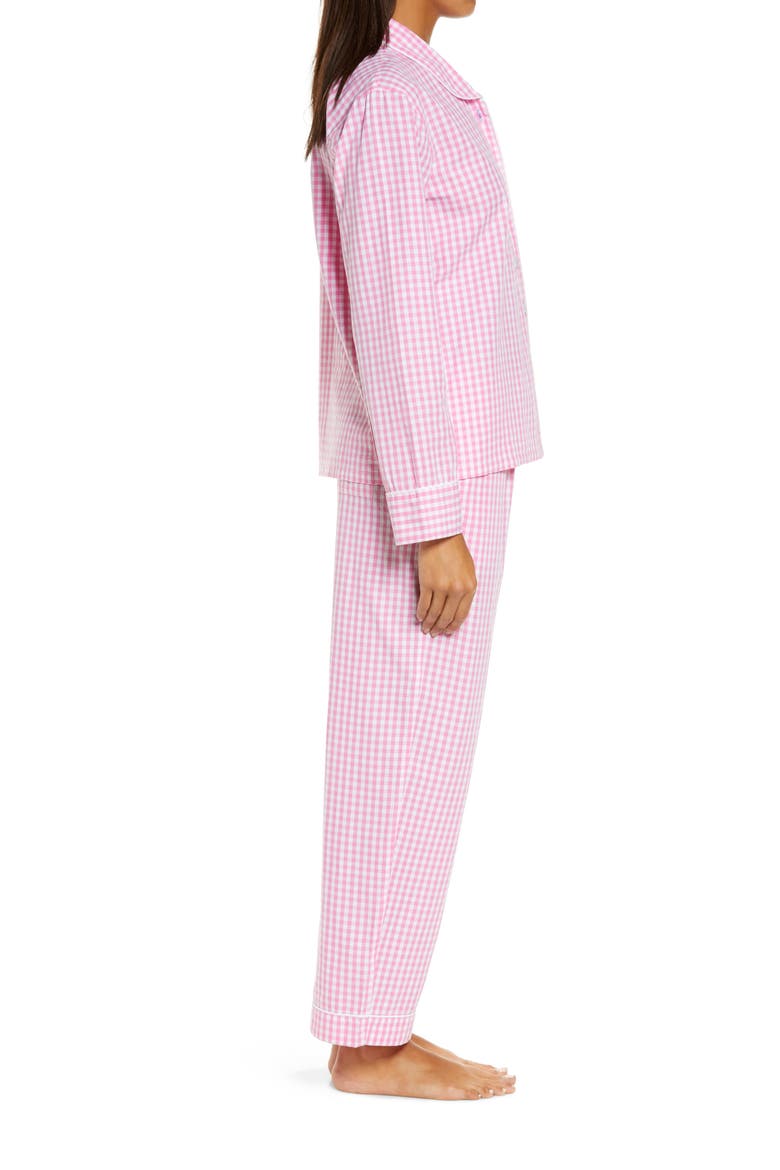 Long Sleeve Gingham Print Pajamas, Alternate, color, GINGHAM PINK
