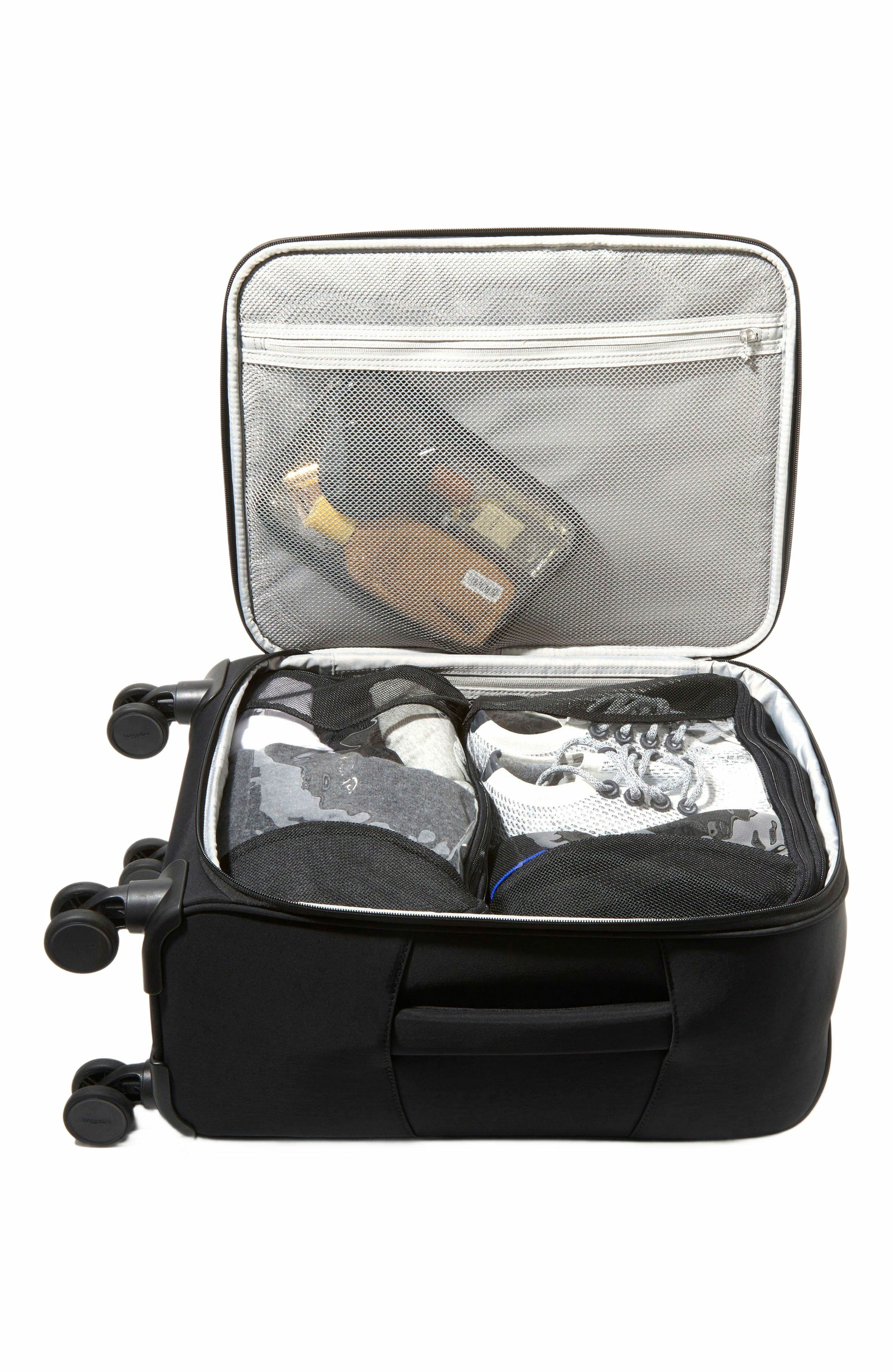 BAGGALLINI 4 Wheel Carry-On Suitcase, Alternate, color, Black