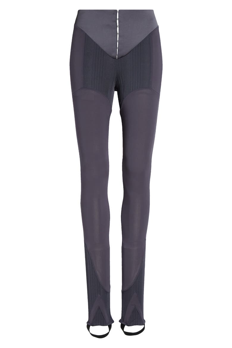 Jersey & Rib Stirrup Leggings, Alternate, color, PETROL