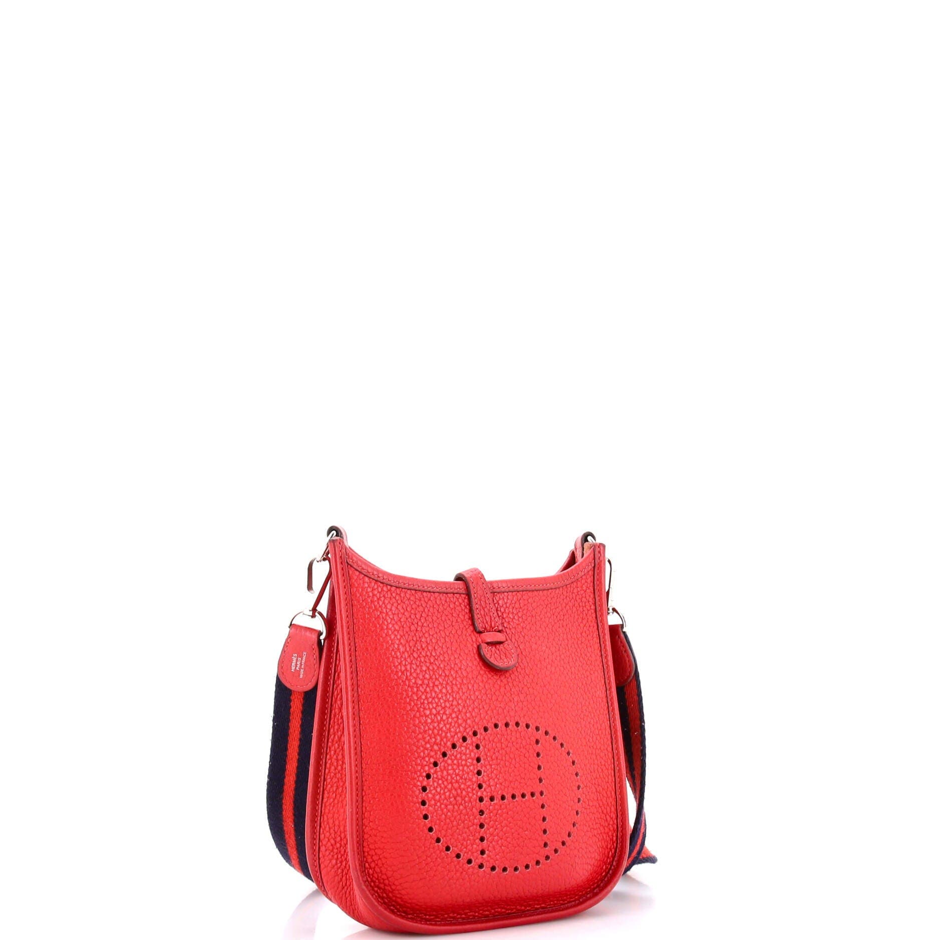 Pre-Owned Hermes Evelyne Bag Gen III Clemence TPM, Alternate, color, Rouge Casaque