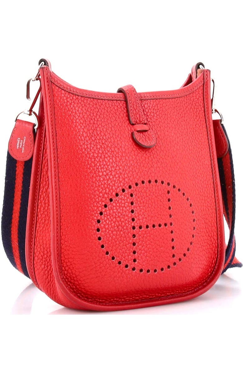 Pre-Owned Hermes Evelyne Bag Gen III Clemence TPM, Alternate, color, Rouge Casaque