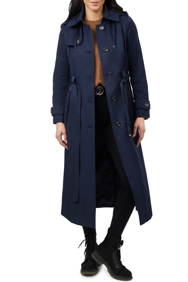 Water Resistant Belted Trench Coat, Alternate, color, MIDNIGHT NAVY