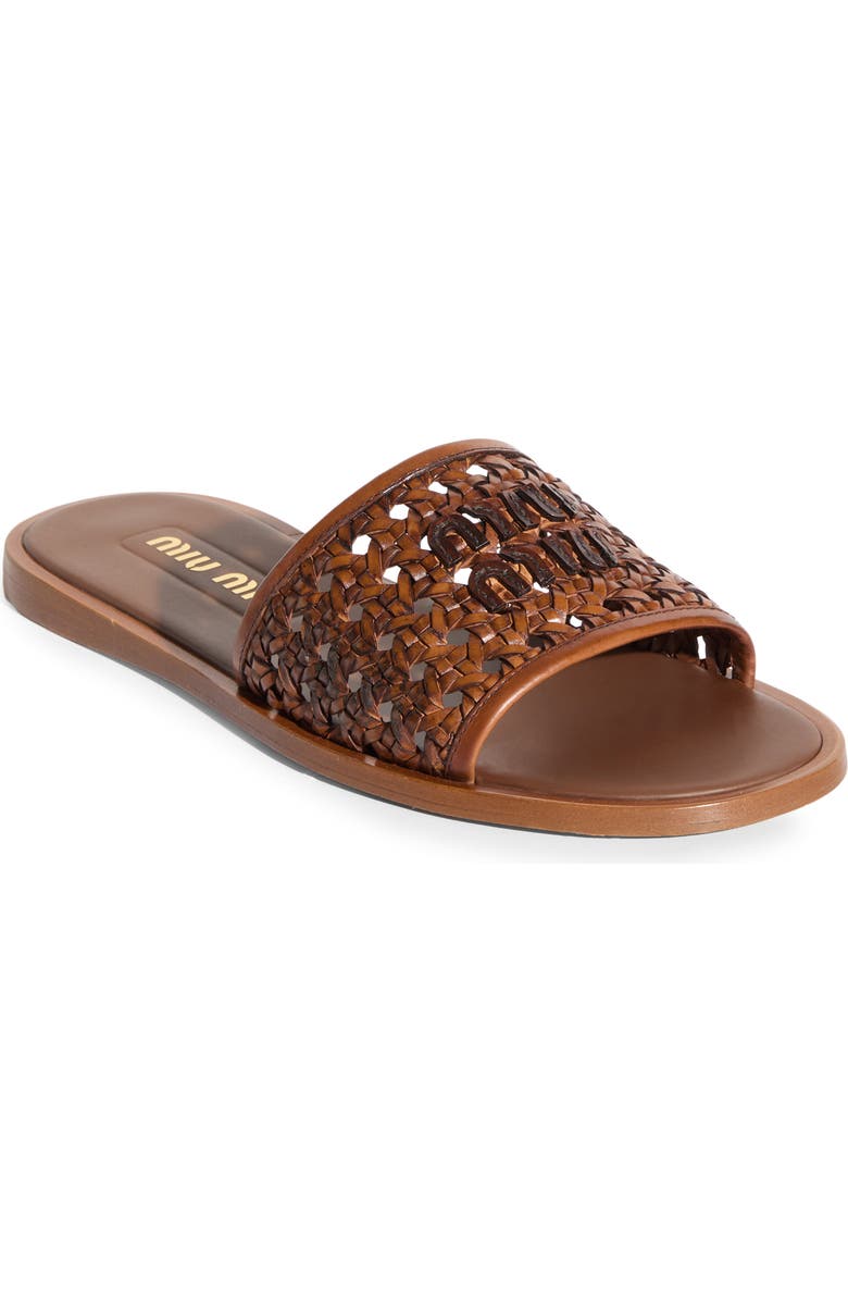 Miu Miu Woven Slide Sandal, Main, color,