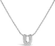 Haus of Brilliance 10K Gold Diamond Accent "A-Z" Initial Bubble Pendant Necklace