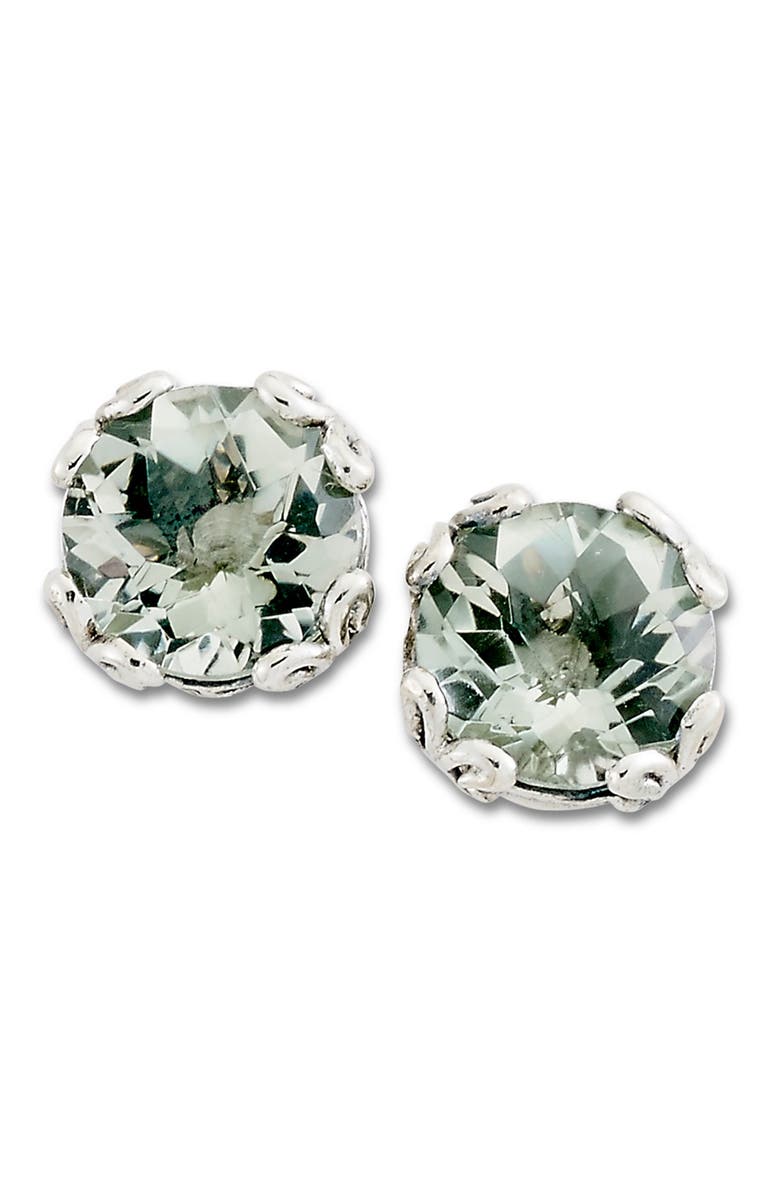 SAMUEL B. Sterling Silver Prasiolite Stud Earrings, Main, color,