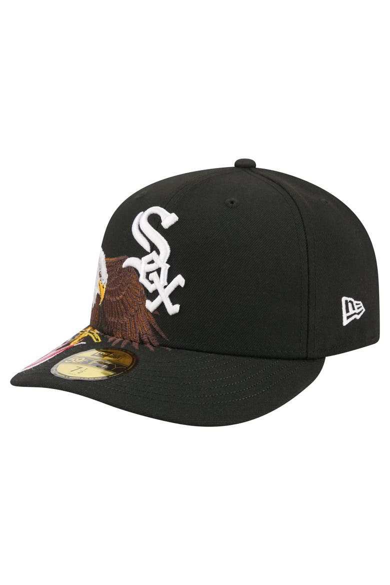 Men's New Era Black Chicago White Sox Americana Bald Eagle Pre-Curved 59FIFTY Fitted Hat, Alternate, color, Black