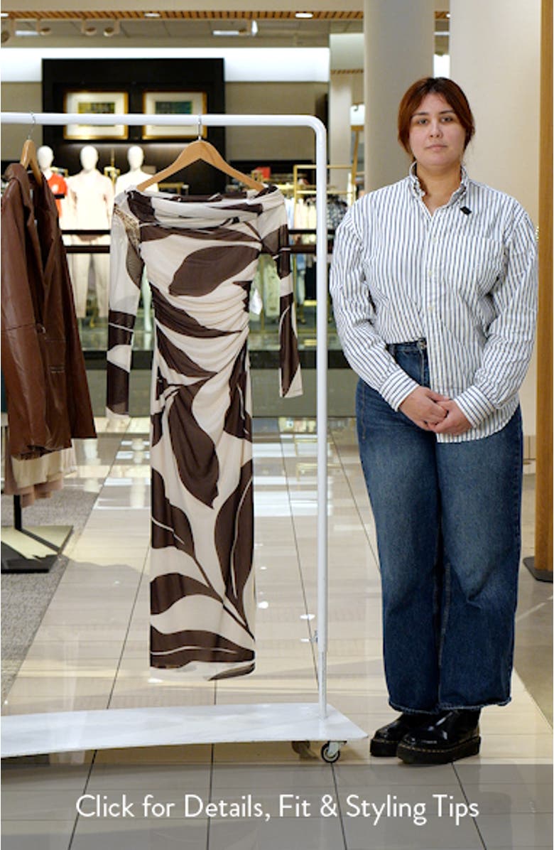 Minnie Long Sleeve Off the Shoulder Mesh Midi Dress, sales video thumbnail