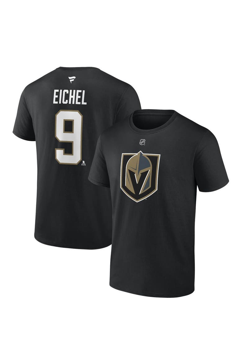 Men's Fanatics Branded Jack Eichel Black Vegas Golden Knights Authentic Stack Name & Number T-Shirt, Main, color, Black