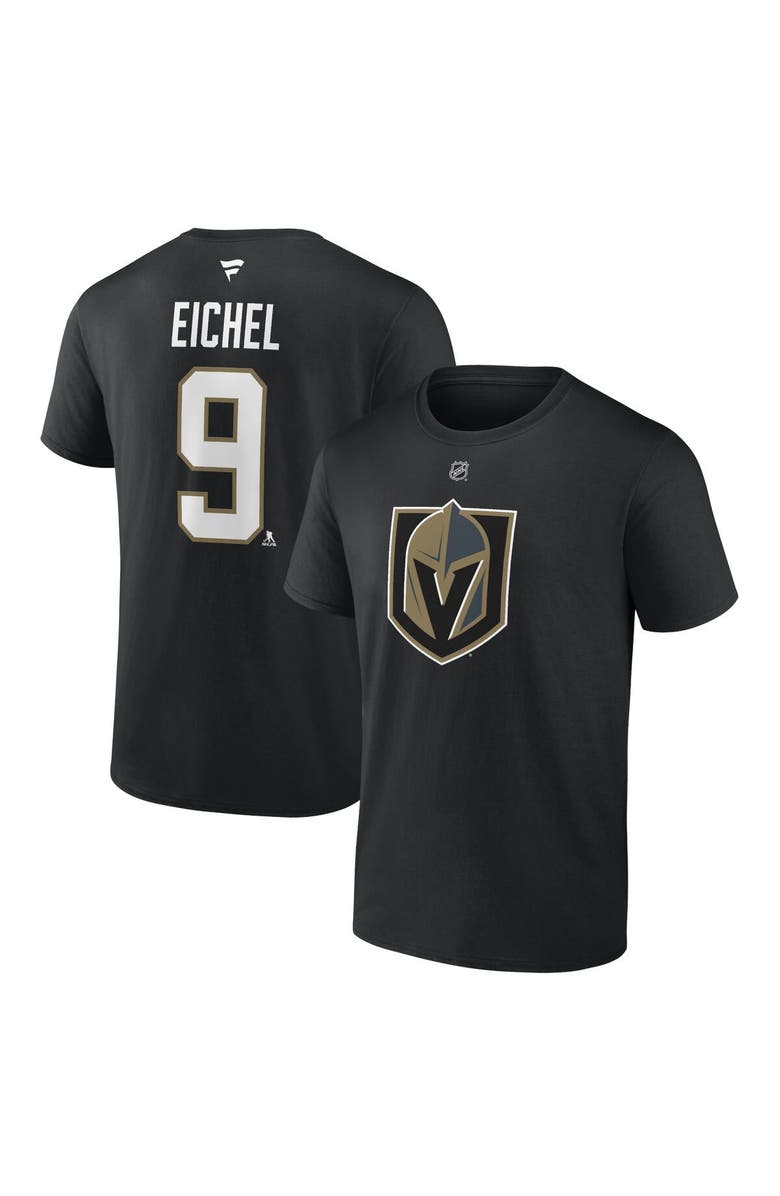 FANATICS Men's Fanatics Branded Jack Eichel Black Vegas Golden Knights Authentic Stack Name & Number T-Shirt, Main, color, Black