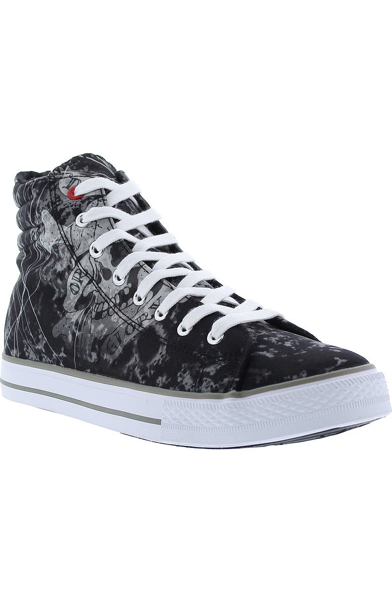 Ed Hardy Graphic High Top Sneaker, Main, color,