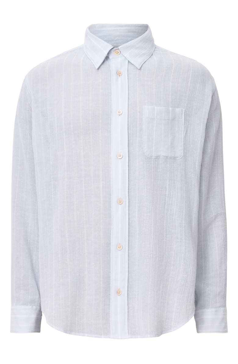 AllSaints Holme Crinkled Cotton & Linen Button-Up Shirt, Alternate, color,