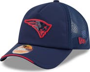 New Era Men's New Era Navy New England Patriots 2026 Sideline Apex 9FORTY Adjustable Trucker Hat
