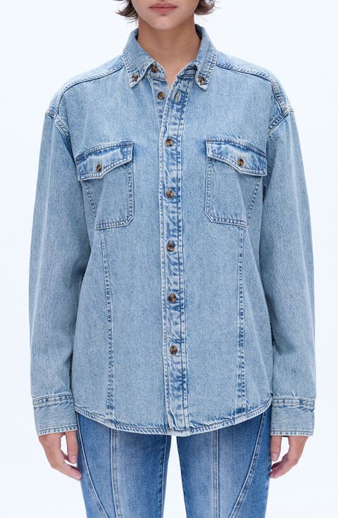 Oversize Denim Button-Up Shirt