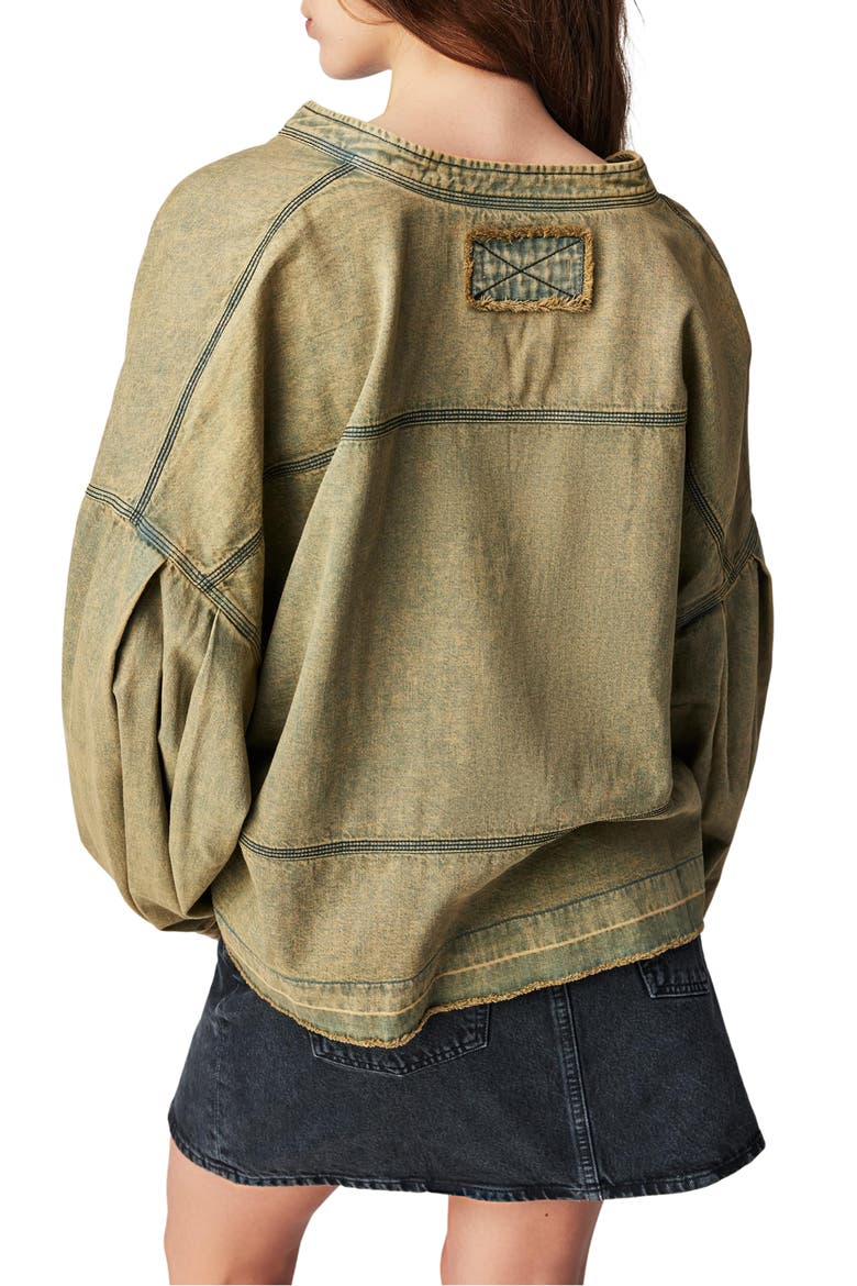 Jude Oversize Boxy Denim Pullover, Alternate, color, WARM CAMEL