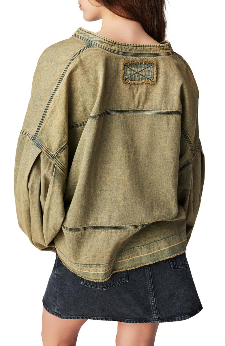 Free People Jude Oversize Boxy Denim Pullover, Alternate, color, 