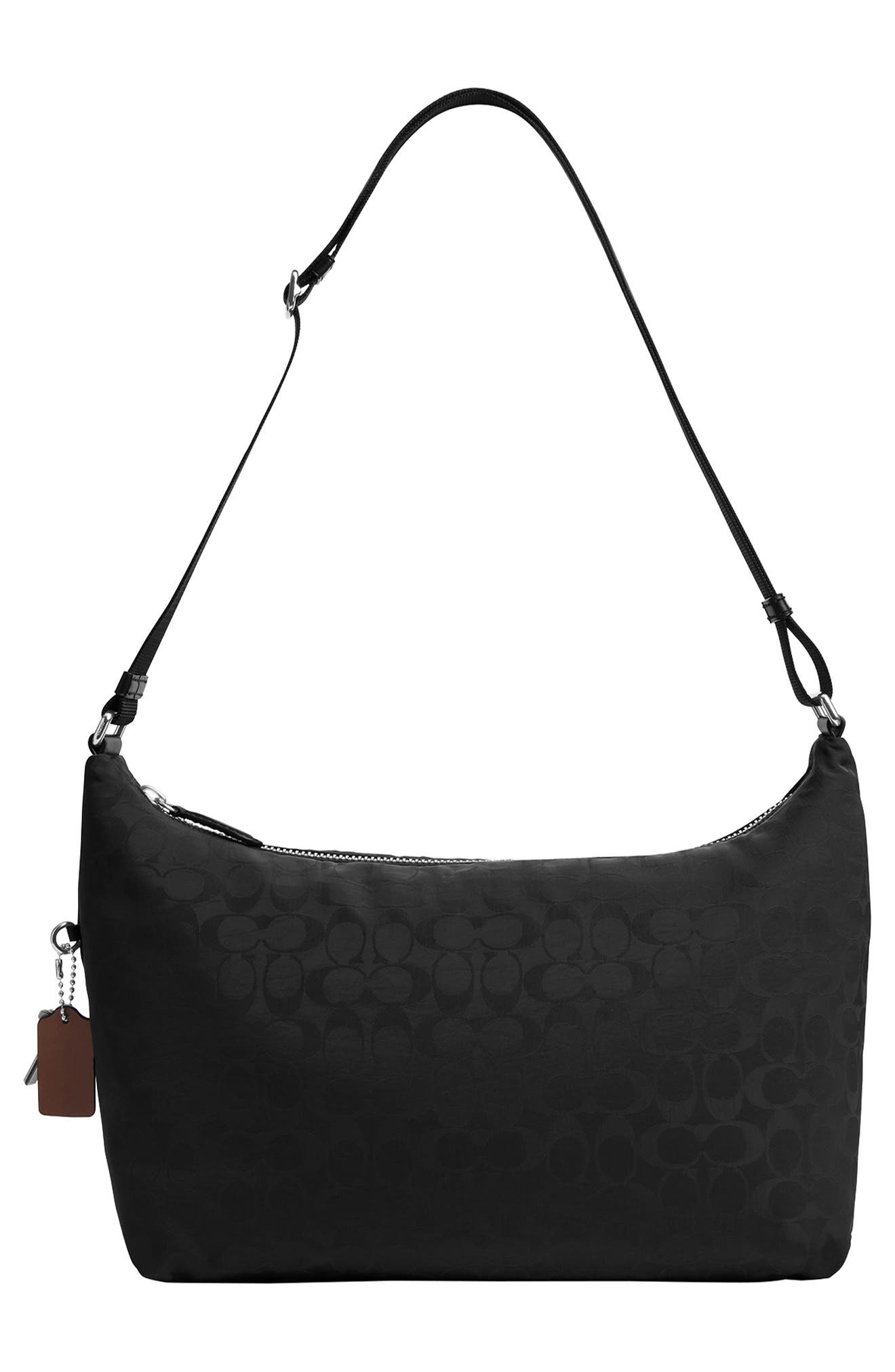 COACH Leo Signature Nylon Crossbody Bag, Alternate, color, Black
