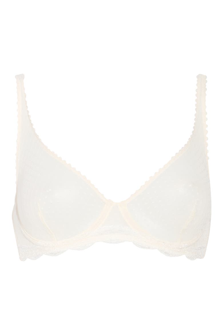 Mid Week Dotted Mesh Underwire Bra, Alternate, color, WHITE