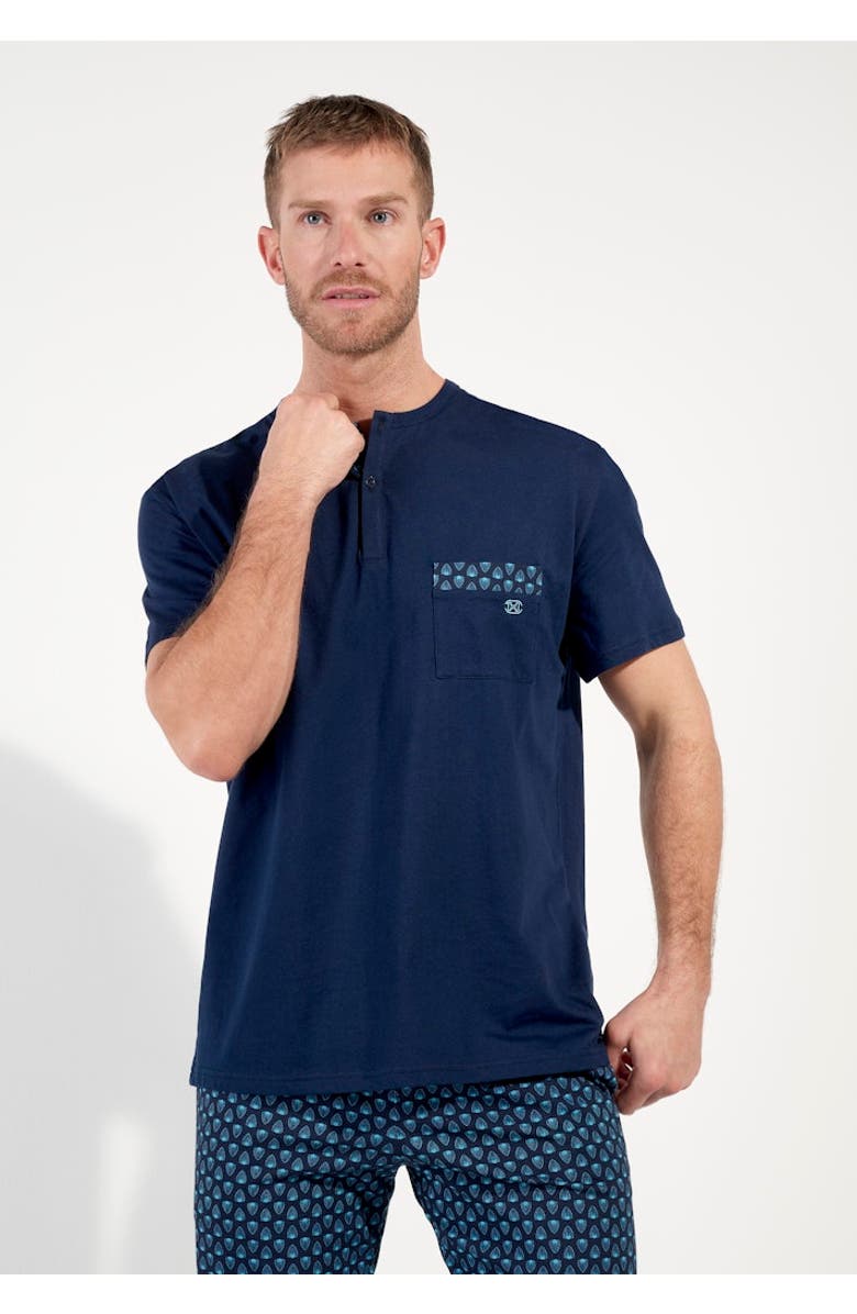 HOM Cairo Short Pajama Set, Alternate, color, Navy Print