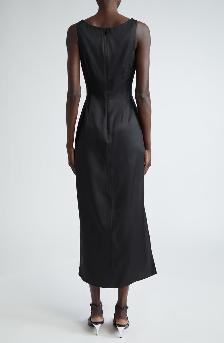 McQueen Rose Print Silk Cocktail Dress, Alternate, color, 