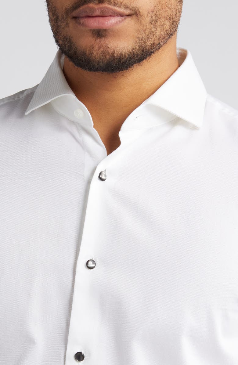 BOSS Hank Slim Fit Tuxedo Shirt, Alternate, color, Wht