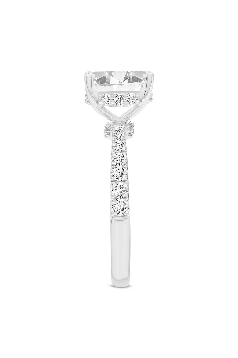Amara 14K Gold Emerald Cut Hidden Halo Lab Grown Diamond Engagement Ring - 2.45 Ct, Alternate, color, 14K White Gold