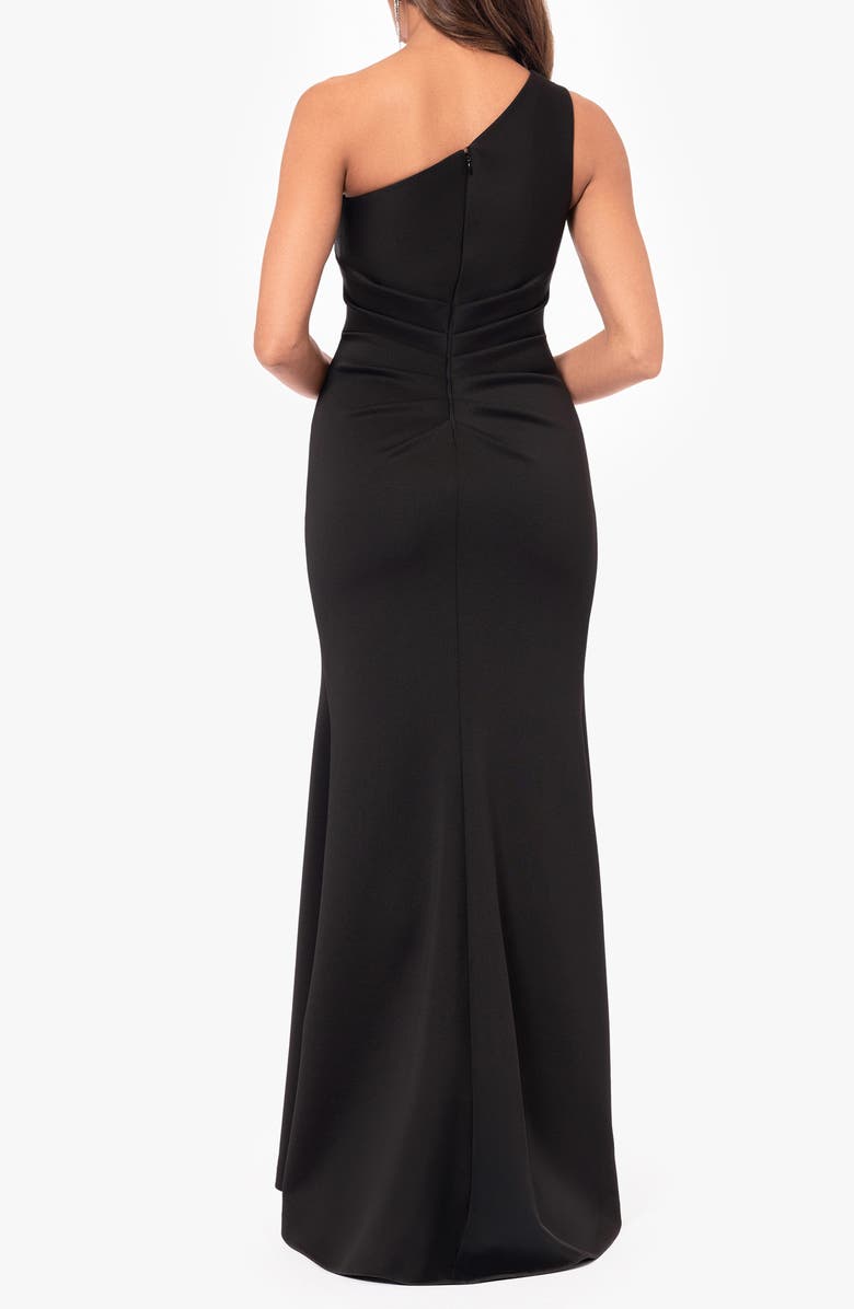 Xscape Evenings One-Shoulder Scuba Crepe Gown, Alternate, color, 