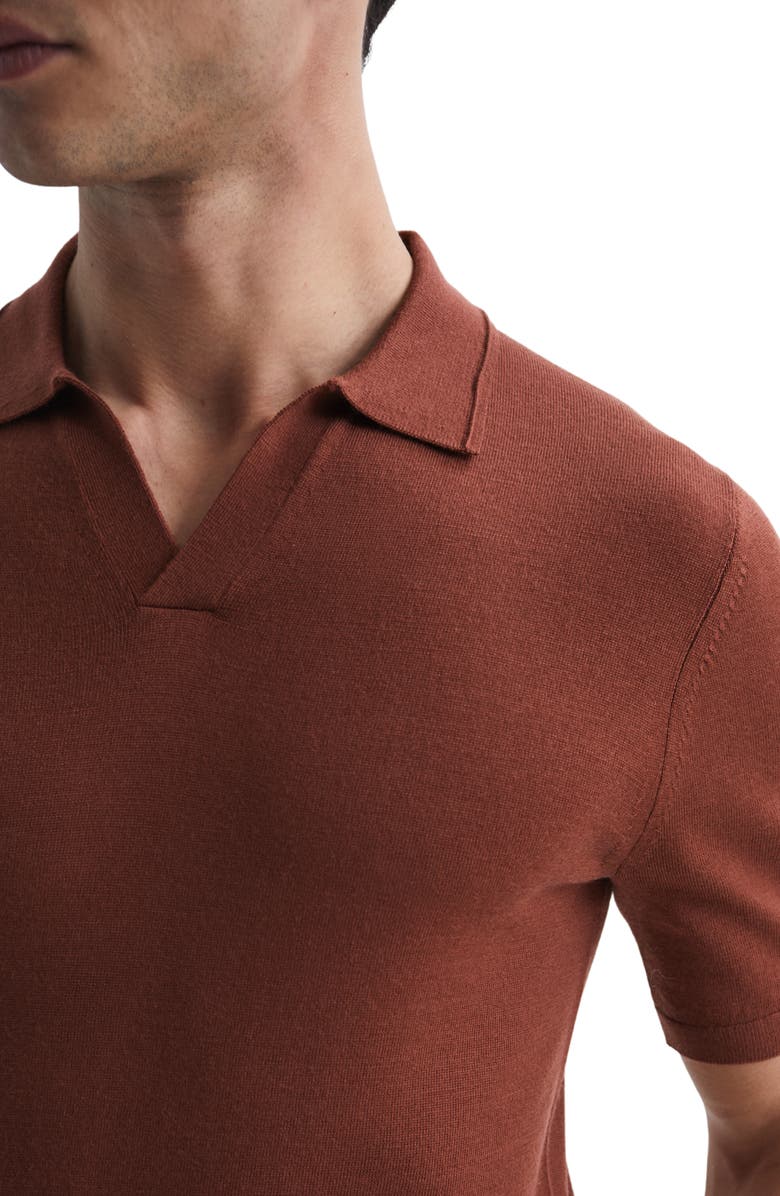 Reiss Duchie Johnny Collar Short Sleeve Wool Polo Sweater, Alternate, color, 