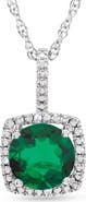 ALLUREZ Natural Citrine & Diamond Pendant Necklace Sterling Silver