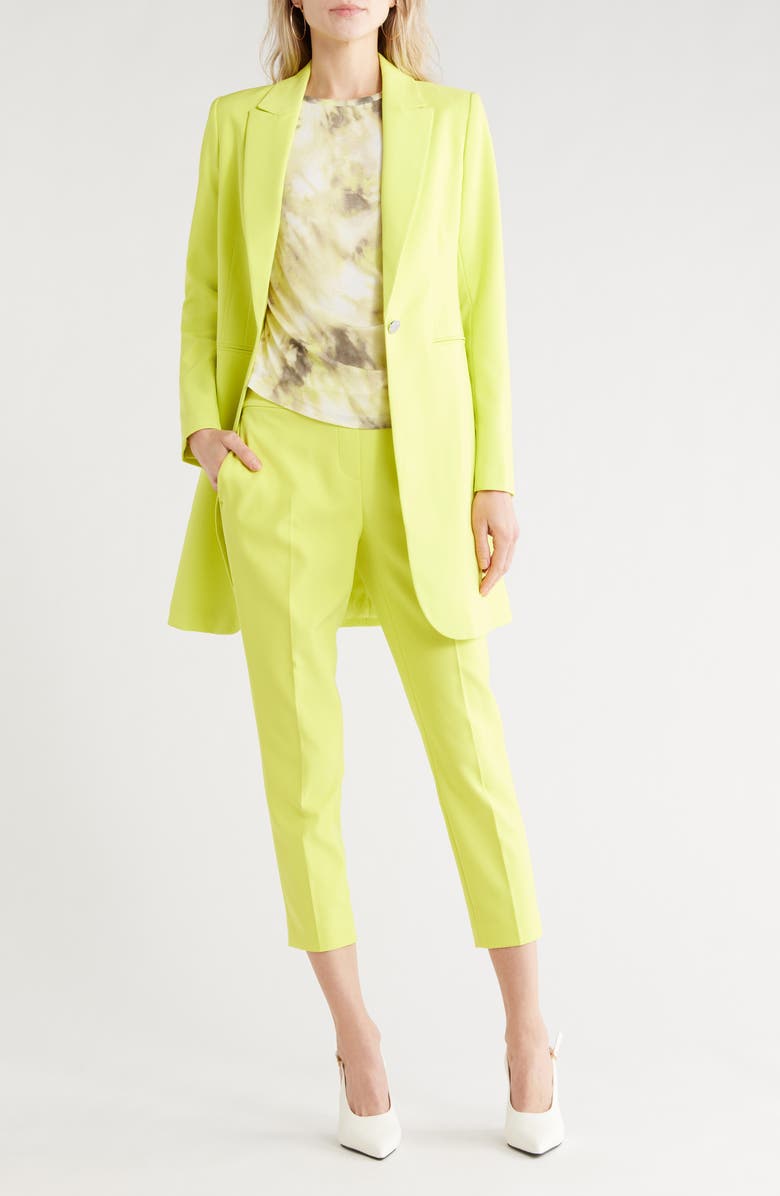 DKNY Peak Lapel Topper Blazer, Alternate, color, Limeade