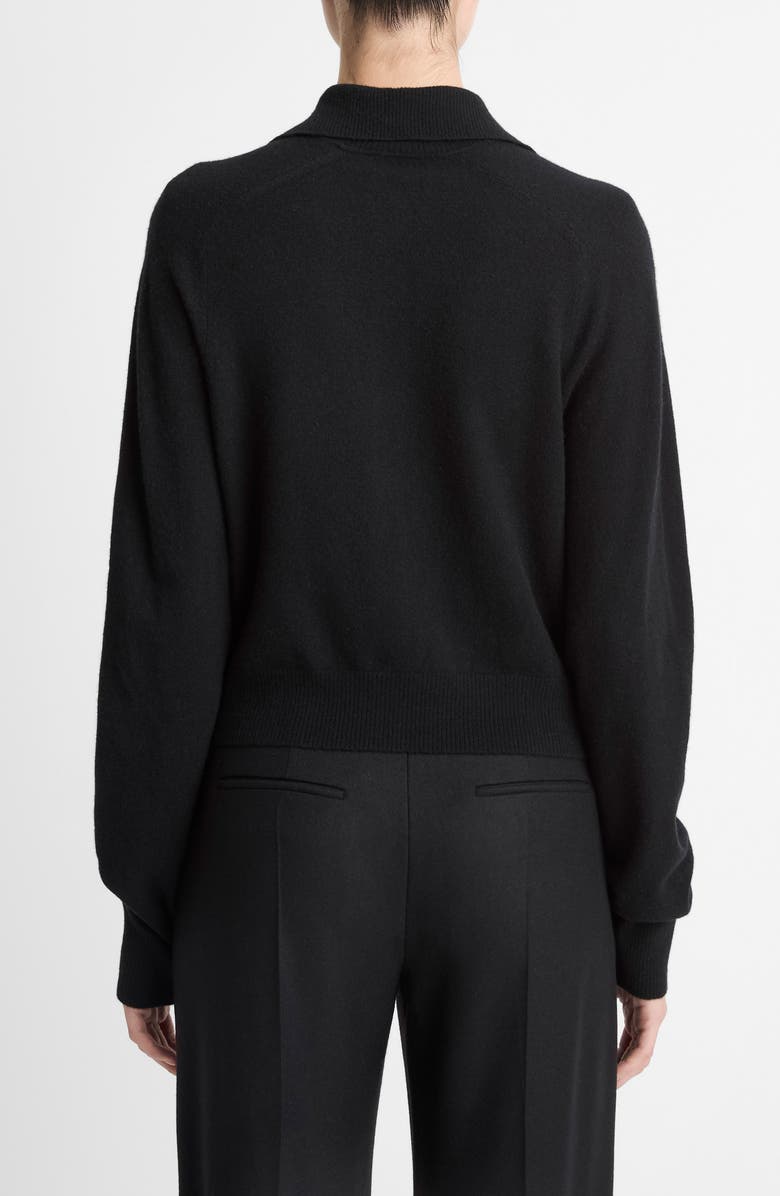 Vince Polo Wool Blend Cardigan, Alternate, color, Black