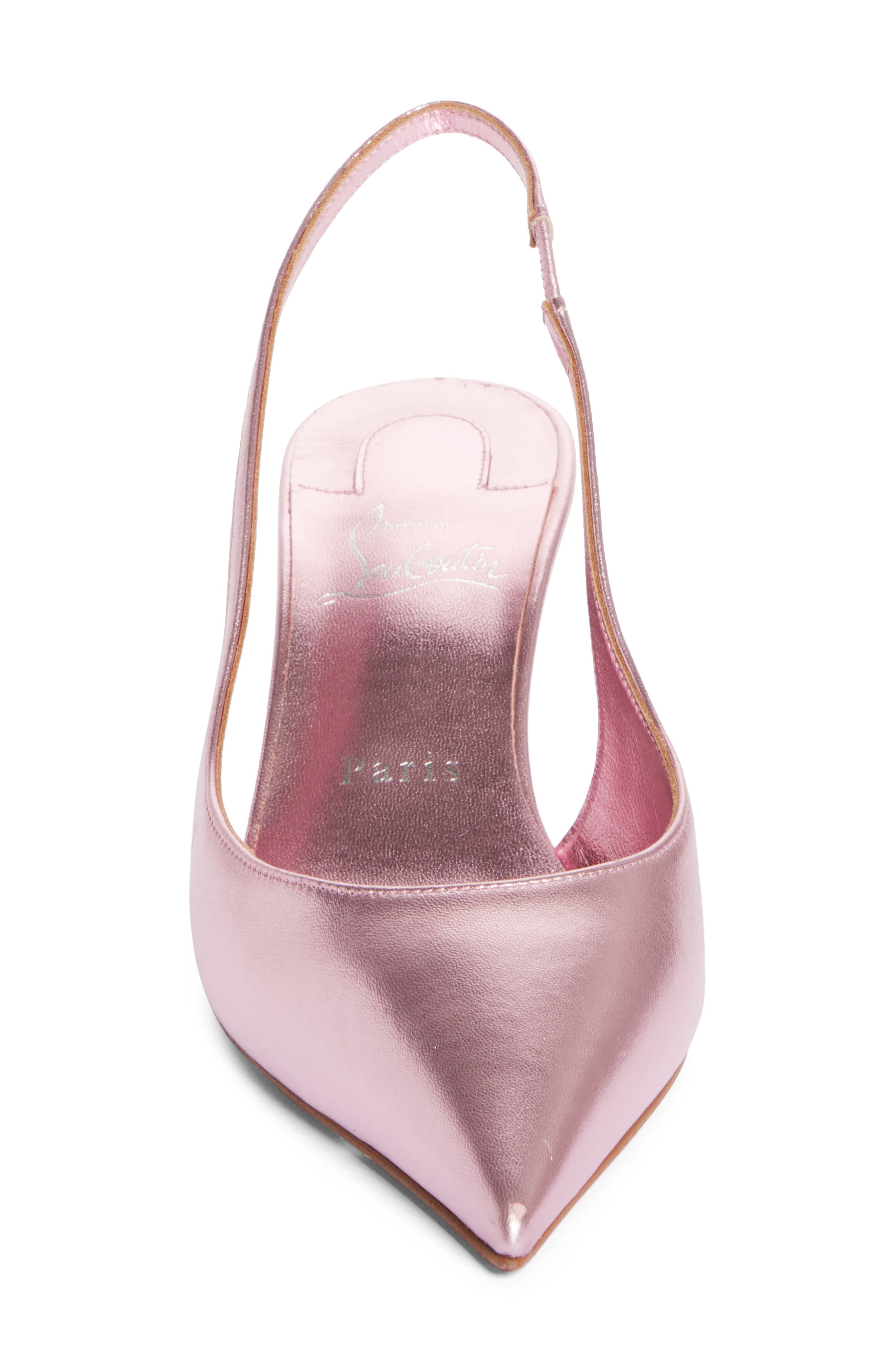 Christian Louboutin Miss Z Metallic Pointed Toe Slingback Pump, Alternate, color, 