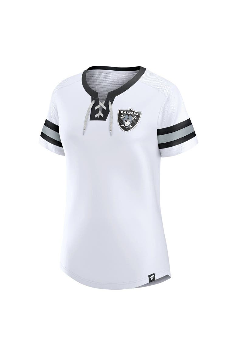 Women's Fanatics Branded White Las Vegas Raiders Sunday Best Lace-Up T-Shirt, Alternate, color, White
