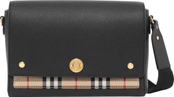 Burberry Note Leather & Vintage Check Crossbody Bag | Nordstrom