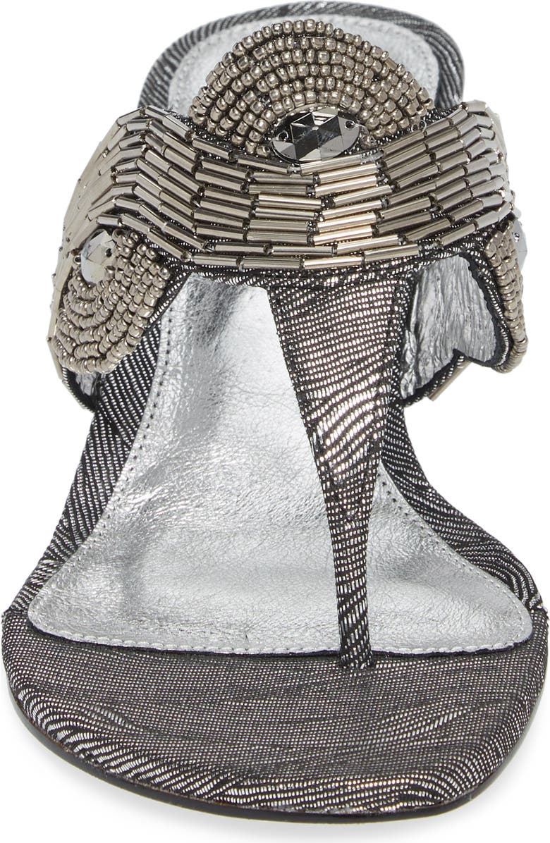Adrianna Papell Coco Beaded Wedge Sandal, Alternate, color,