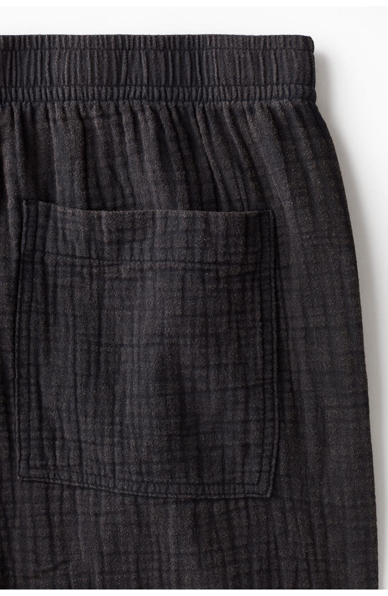 H&M Relaxed Fit Muslin Shorts, Alternate, color, Black