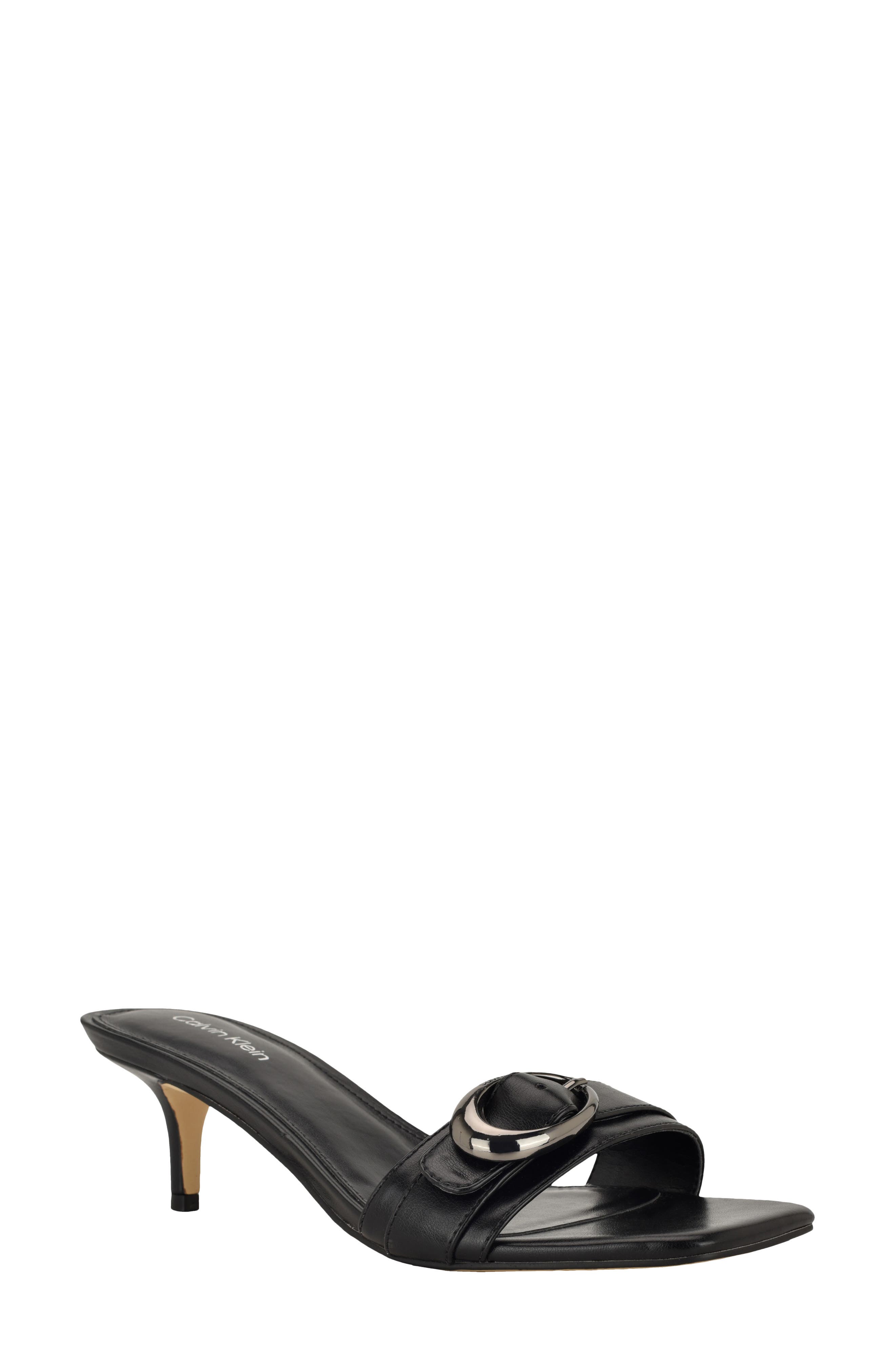 Calvin Klein Neveena Kitten Heel Sandal, Main, color, Black