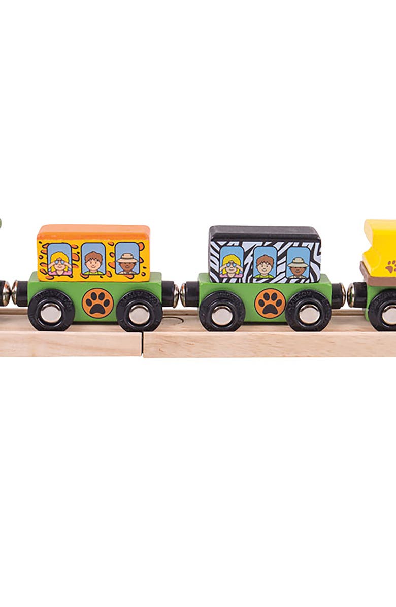 Bigjigs Toys Big Jigs Safari Train, 7 Pieces, Alternate, color, Multicolored
