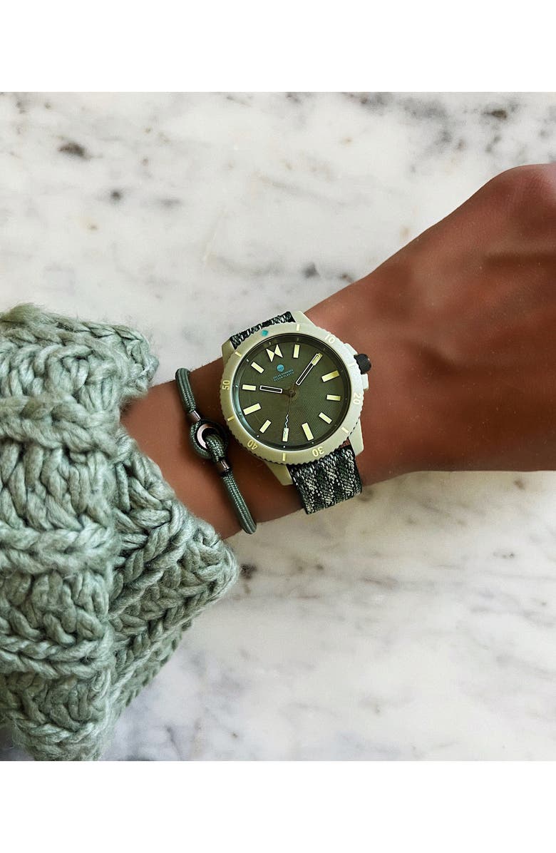 MVMT WATCHES Minimal Sport Ocean Plastic Strap Watch, 38mm, Alternate, color, Atlantic Green