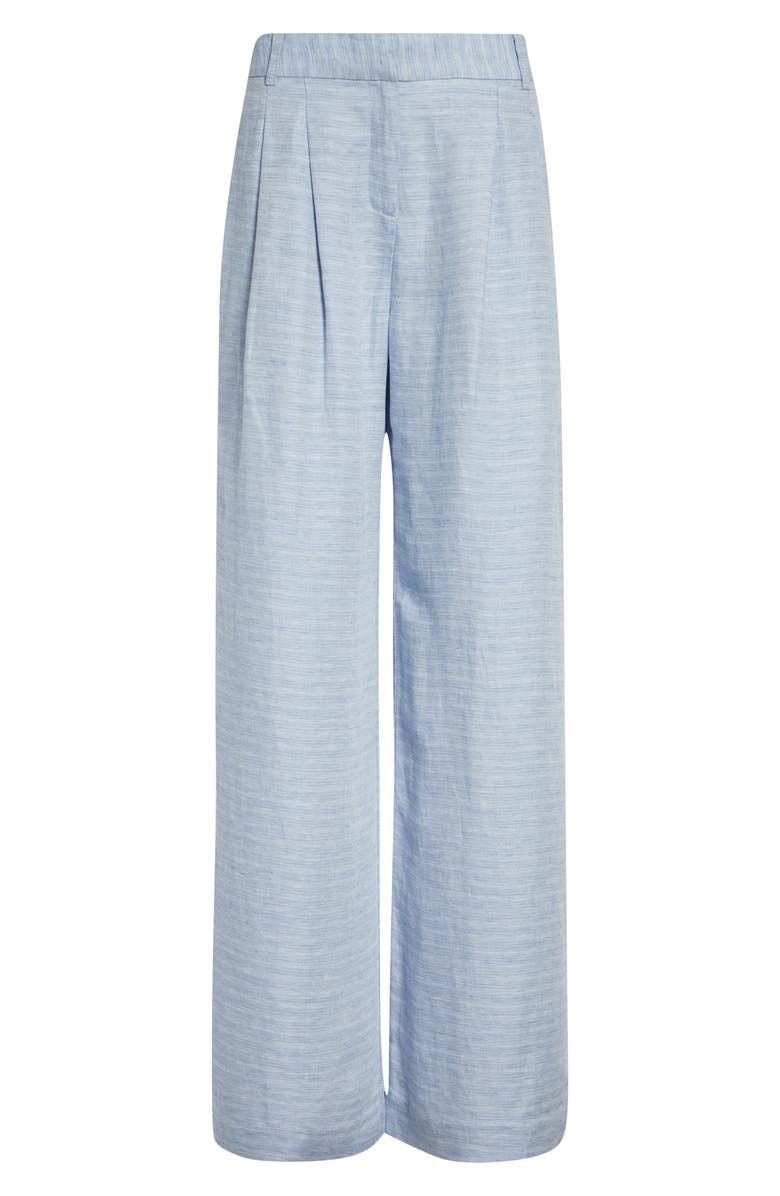Ramy Brook Oscar Wide Leg Linen Blend Pants, Alternate, color, Bazaar Blue Linen