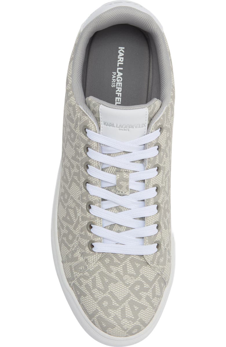 KARL LAGERFELD PARIS Allover Logo Sneaker, Alternate, color, Grey/ White