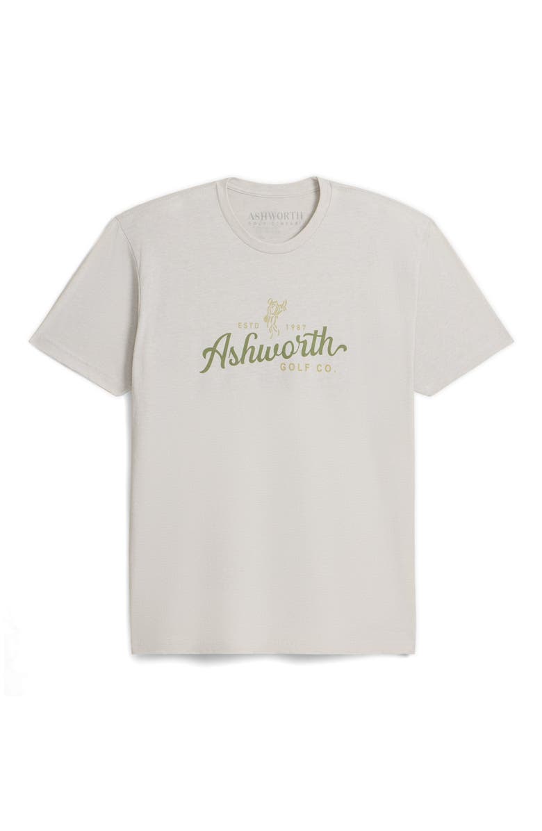 ASHWORTH GOLF Ashworth Script Tee, Main, color, Sand W/ Olive-Moss