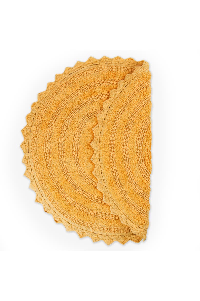 Round Crochet Bath Mat 27.5" Diameter, Alternate, color, Yellow
