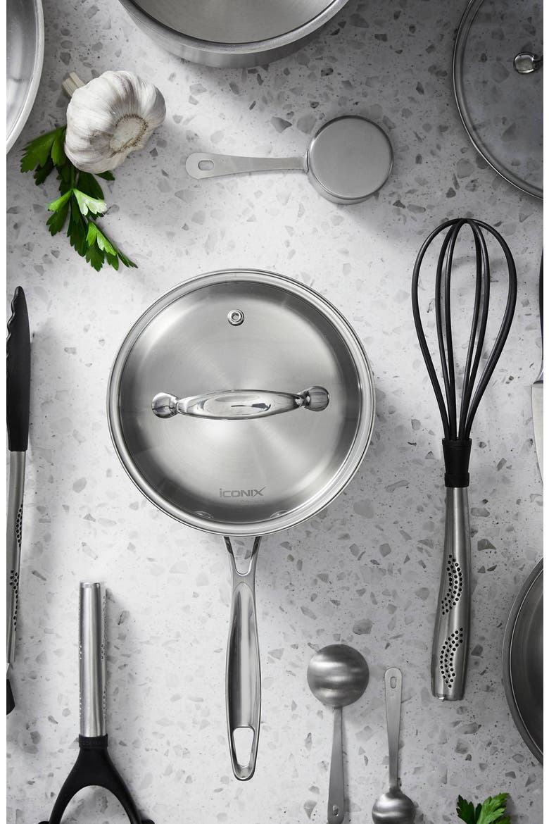 iconiX™ 2.6 Qt Saucepan with Lid, Alternate, color, SILVER