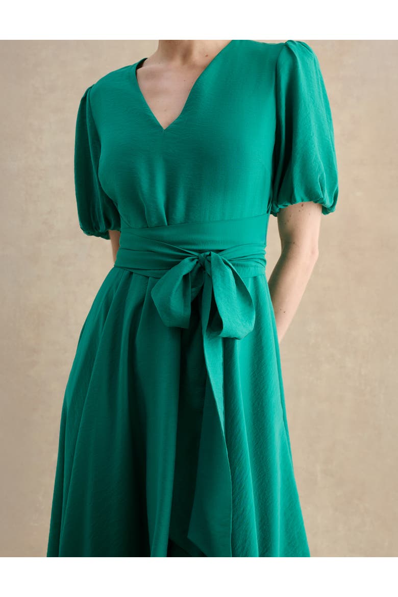 Barrington Tie Waist Midi Dress, Alternate, color, Meadow Green