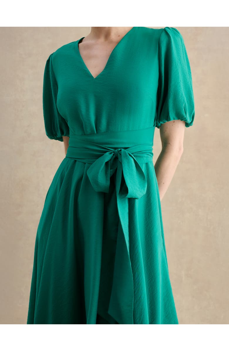 HOBBS LONDON Barrington Tie Waist Midi Dress, Alternate, color, Meadow Green