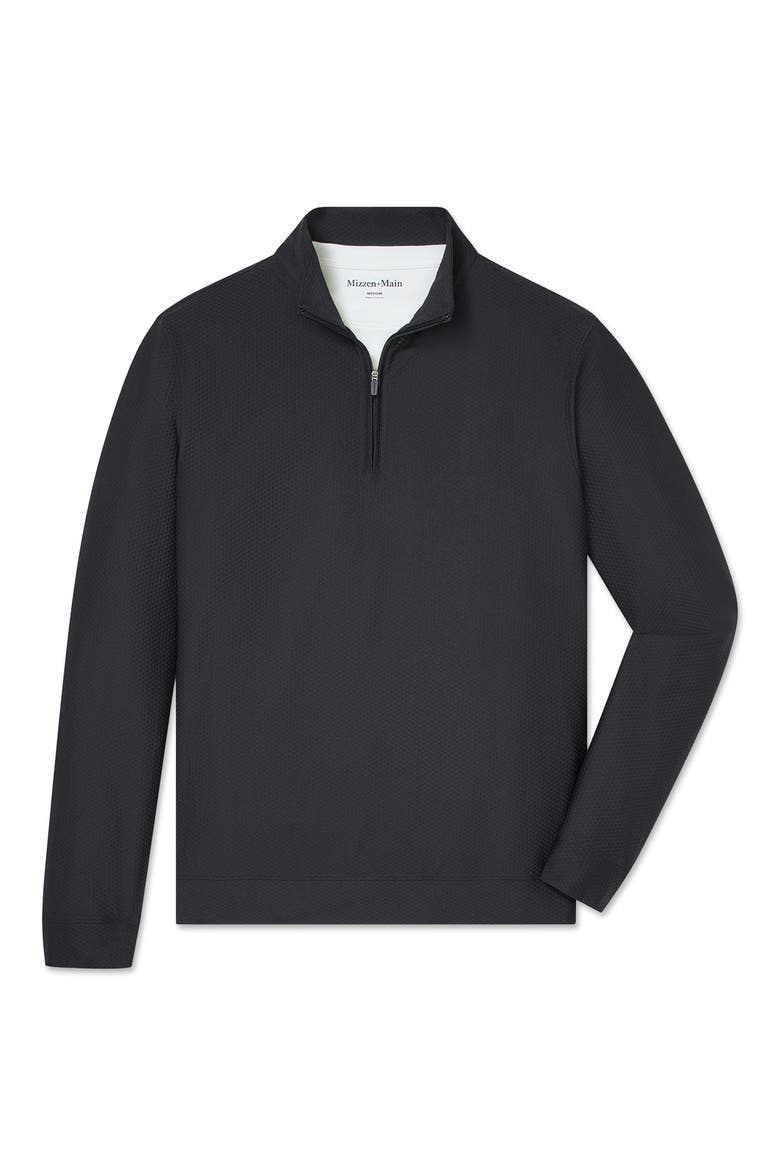 Easton Textured Quarter Zip Pullover, Alternate, color, BLACK